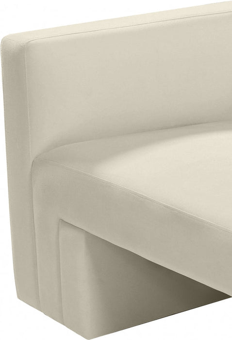 Cream Henson Velvet Loveseat - 665Cream-L - Vega Furniture