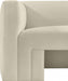 Cream Henson Velvet Loveseat - 665Cream-L - Vega Furniture