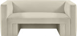 Cream Henson Velvet Loveseat - 665Cream-L - Vega Furniture