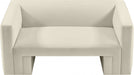 Cream Henson Velvet Loveseat - 665Cream-L - Vega Furniture