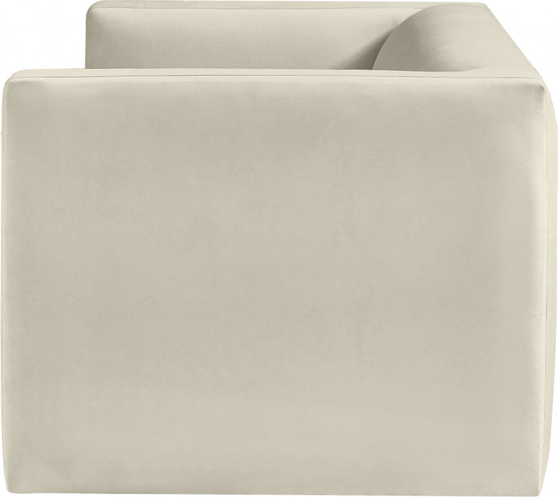 Cream Henson Velvet Loveseat - 665Cream-L - Vega Furniture