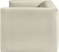 Cream Henson Velvet Loveseat - 665Cream-L - Vega Furniture