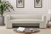 Cream Henson Velvet Sofa - 665Cream-S - Vega Furniture