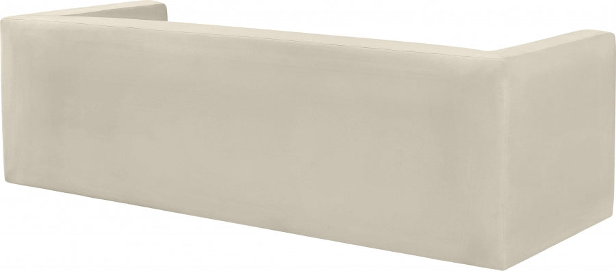 Cream Henson Velvet Sofa - 665Cream-S - Vega Furniture