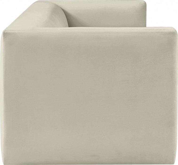 Cream Henson Velvet Sofa - 665Cream-S - Vega Furniture