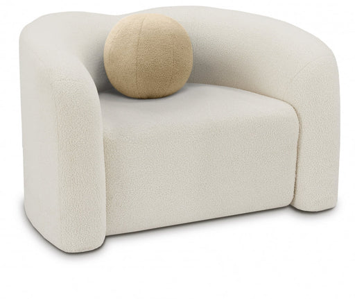 Cream Kali Faux Shearling Teddy Fabric Chair - 186Cream-C - Vega Furniture