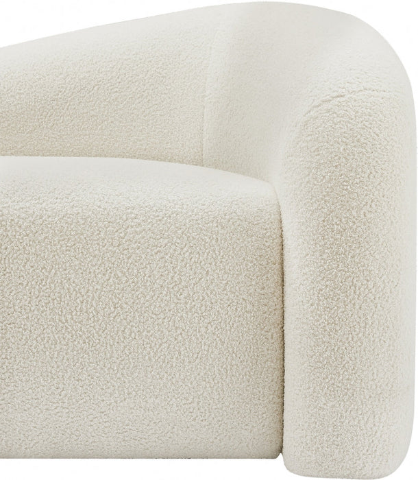 Cream Kali Faux Shearling Teddy Fabric Chair - 186Cream-C - Vega Furniture