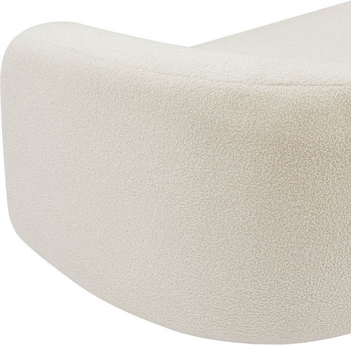 Cream Kali Faux Shearling Teddy Fabric Loveseat - 186Cream-L - Vega Furniture