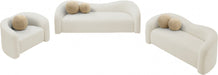 Cream Kali Faux Shearling Teddy Fabric Sofa - 186Cream-S - Vega Furniture