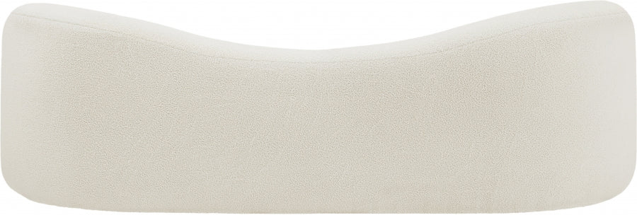 Cream Kali Faux Shearling Teddy Fabric Sofa - 186Cream-S - Vega Furniture