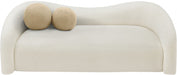 Cream Kali Faux Shearling Teddy Fabric Sofa - 186Cream-S - Vega Furniture