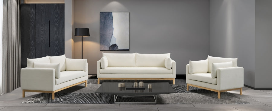 Cream Langham Linen Textured Fabric Chair - 157Cream-C - Vega Furniture