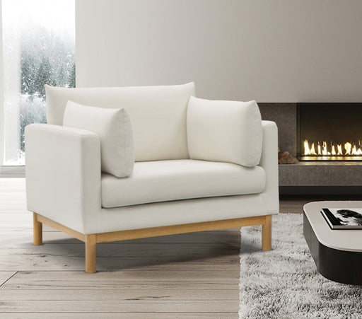 Cream Langham Linen Textured Fabric Chair - 157Cream-C - Vega Furniture