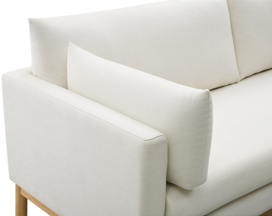 Cream Langham Linen Textured Fabric Loveseat - 157Cream-L - Vega Furniture