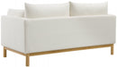 Cream Langham Linen Textured Fabric Loveseat - 157Cream-L - Vega Furniture