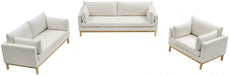 Cream Langham Linen Textured Fabric Sofa - 157Cream-S - Vega Furniture