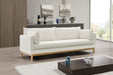 Cream Langham Linen Textured Fabric Sofa - 157Cream-S - Vega Furniture