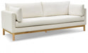 Cream Langham Linen Textured Fabric Sofa - 157Cream-S - Vega Furniture