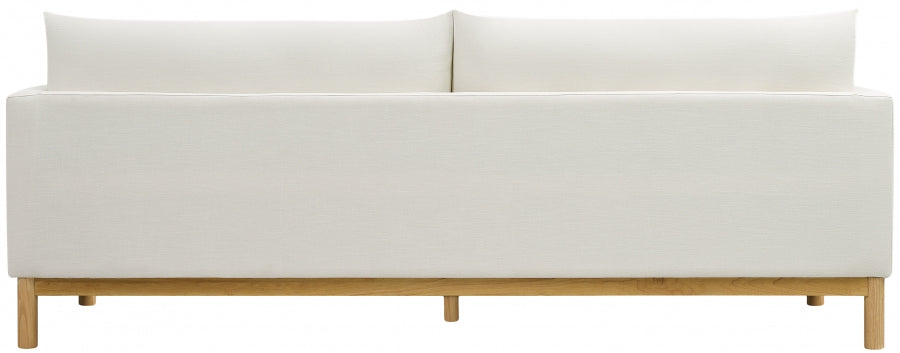 Cream Langham Linen Textured Fabric Sofa - 157Cream-S - Vega Furniture