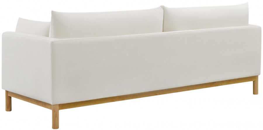 Cream Langham Linen Textured Fabric Sofa - 157Cream-S - Vega Furniture