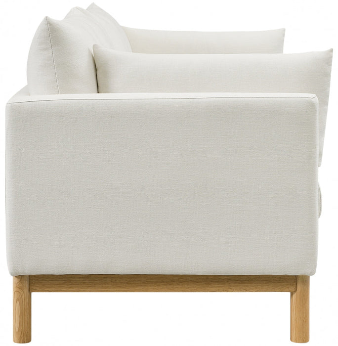 Cream Langham Linen Textured Fabric Sofa - 157Cream-S - Vega Furniture