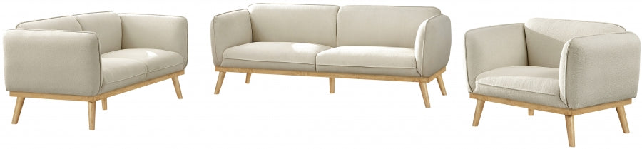 Cream Nolita Boucle Fabric Loveseat - 159Cream-L - Vega Furniture