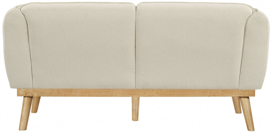 Cream Nolita Boucle Fabric Loveseat - 159Cream-L - Vega Furniture