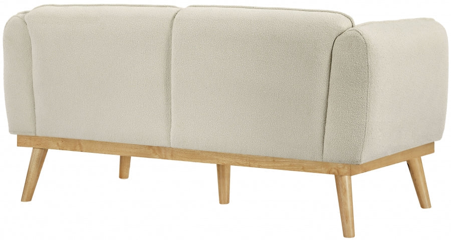 Cream Nolita Boucle Fabric Loveseat - 159Cream-L - Vega Furniture