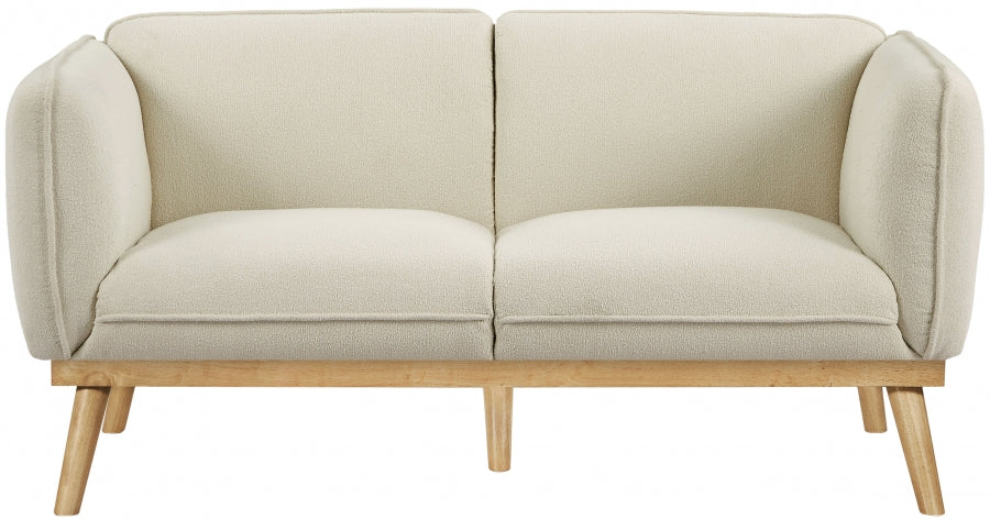 Cream Nolita Boucle Fabric Loveseat - 159Cream-L - Vega Furniture