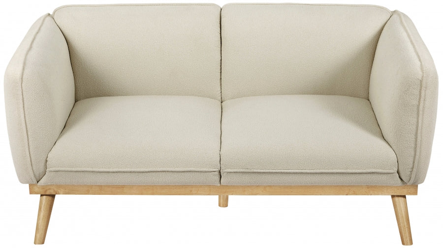 Cream Nolita Boucle Fabric Loveseat - 159Cream-L - Vega Furniture