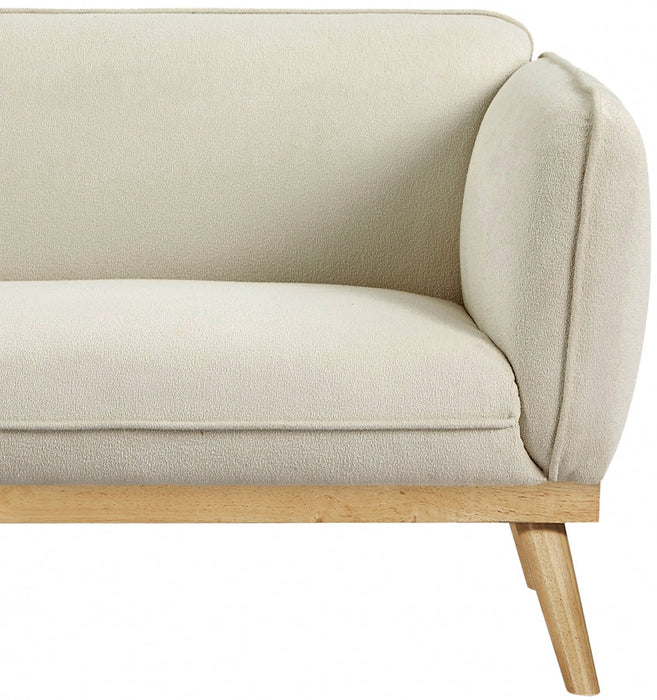 Cream Nolita Boucle Fabric Loveseat - 159Cream-L - Vega Furniture