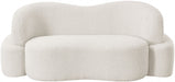 Cream Principessa Boucle Fabric Loveseat - 108Cream-L - Vega Furniture