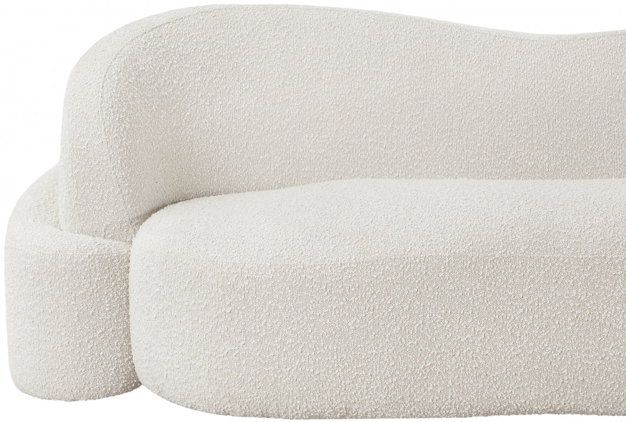 Cream Principessa Boucle Fabric Sofa - 108Cream-S - Vega Furniture