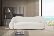 Cream Principessa Boucle Fabric Sofa - 108Cream-S - Vega Furniture