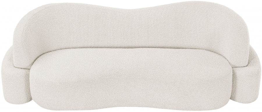 Cream Principessa Boucle Fabric Sofa - 108Cream-S - Vega Furniture