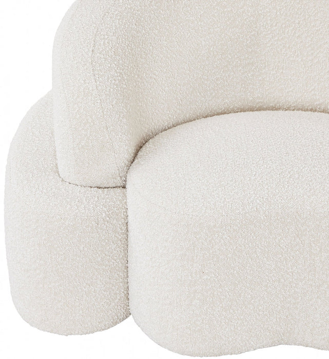 Cream Principessa Boucle Fabric Sofa - 108Cream-S - Vega Furniture