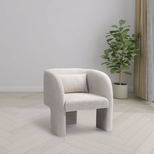 Cream Sawyer Chenille Fabric Accent Chair - 493Cream - Vega Furniture