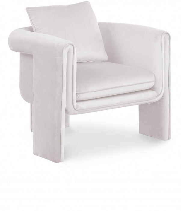 Cream Sloan Velvet Accent Chair - 424Cream - Vega Furniture