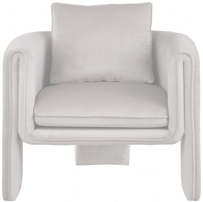 Cream Sloan Velvet Accent Chair - 424Cream - Vega Furniture