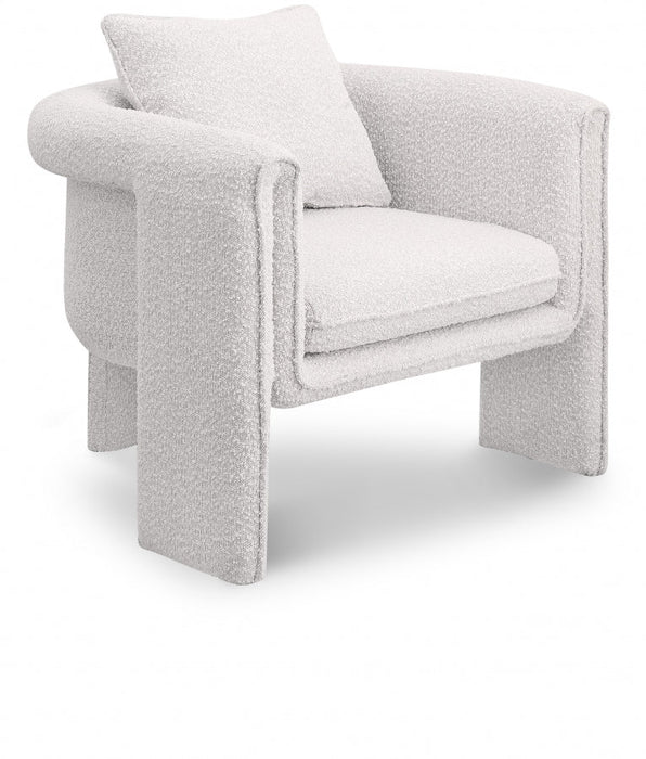 Cream Stylus Boucle Accent Chair - 425Cream - Vega Furniture