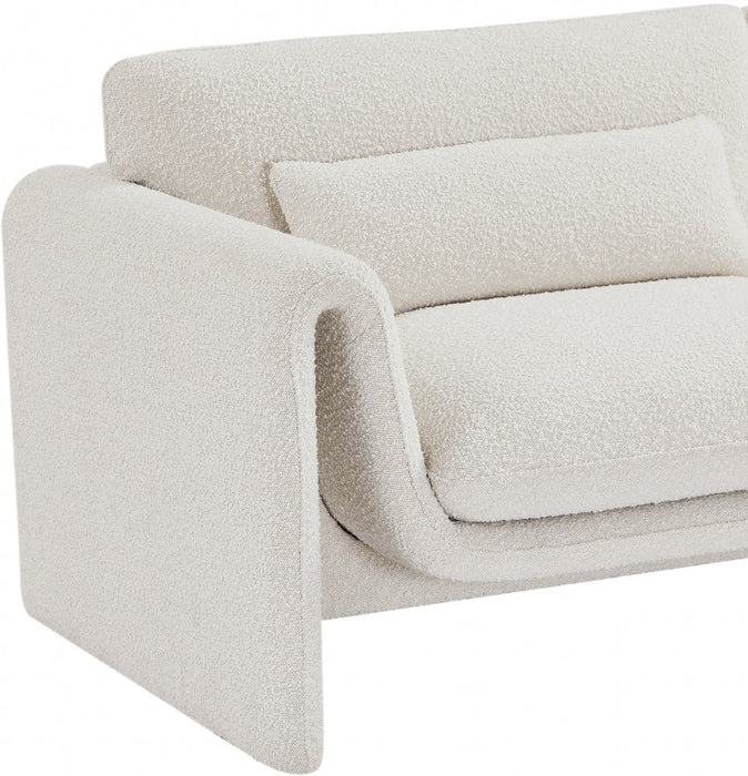 Cream Stylus Boucle Fabric Chair - 198Cream-C - Vega Furniture