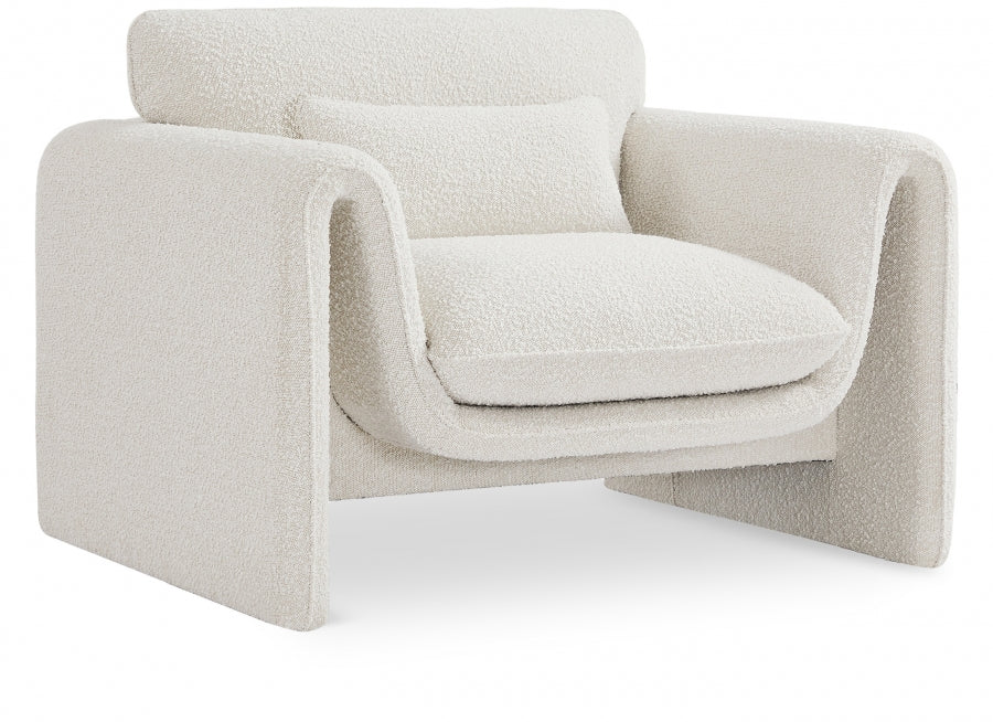 Cream Stylus Boucle Fabric Chair - 198Cream-C - Vega Furniture