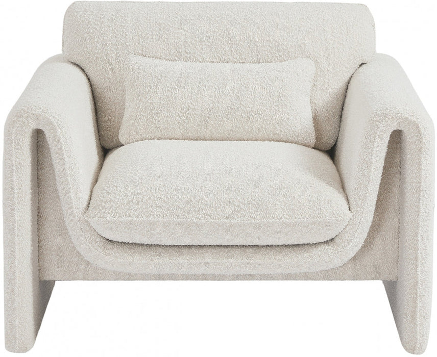 Cream Stylus Boucle Fabric Chair - 198Cream-C - Vega Furniture