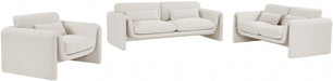 Cream Stylus Boucle Fabric Loveseat - 198Cream-L - Vega Furniture