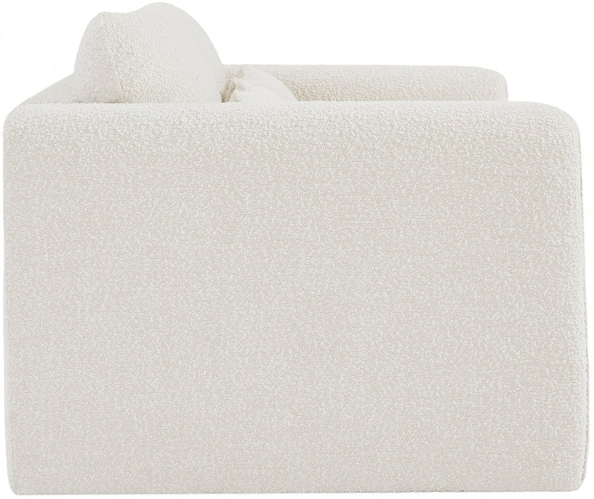 Cream Stylus Boucle Fabric Loveseat - 198Cream-L - Vega Furniture