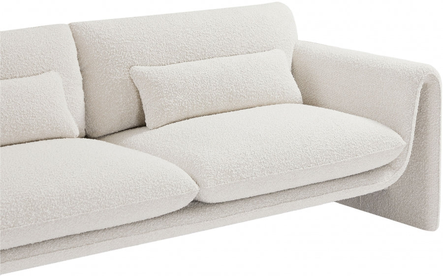 Cream Stylus Boucle Fabric Loveseat - 198Cream-L - Vega Furniture