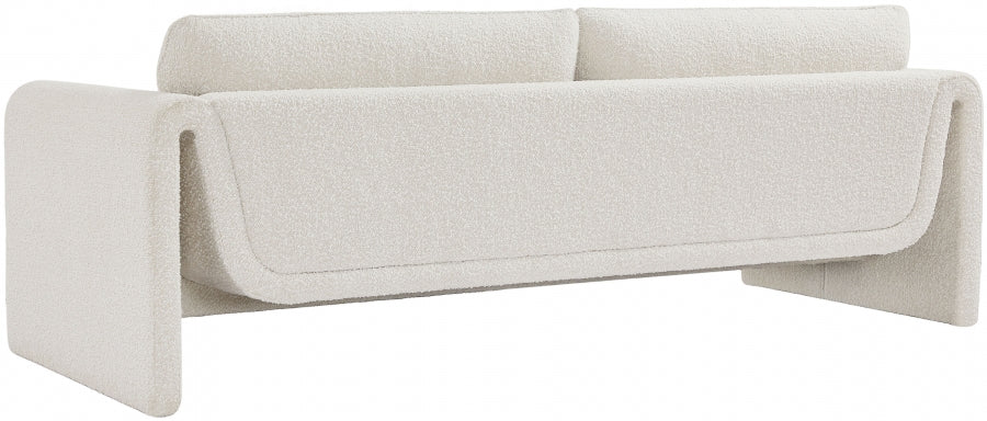 Cream Stylus Boucle Fabric Sofa - 198Cream-S - Vega Furniture