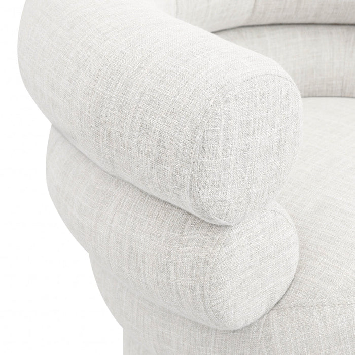 Cream Valentina Linen Textured Fabric Accent Chair - 570Cream - Vega Furniture
