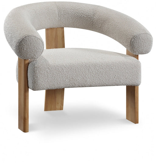 Cream Winston Boucle Fabric Accent Chair - 496Cream - Vega Furniture