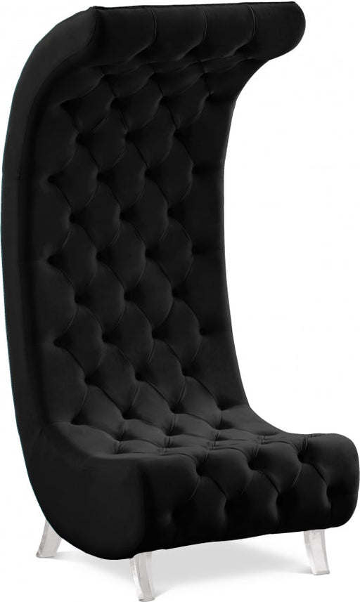Crescent Black Velvet Chair - 568Black-C - Vega Furniture